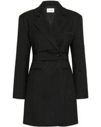 Gestuz - Kleedjes ,Zwart ,Leer Zwarte Blazerjurk Met Edgy Silhouet - Lyst