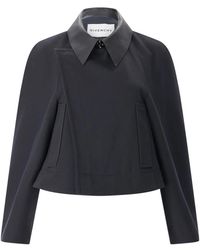 Givenchy - Jassen ,Blauw ,Katoen Cropped Jacket - Lyst