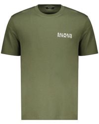 Balmain - Tops ,Groen ,Katoen T-Shirt Met Korte Mouwen - Lyst