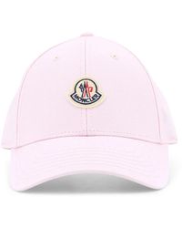 Moncler - Accessoires ,Roze ,Katoen Gabardine Baseball Cap - Lyst