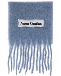 Acne Studios - Accessoires ,Blauw ,Wol Skinny Mohair Sjaal - Lyst