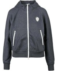 Brunello Cucinelli - Hoodies & Sweatvesten ,Grijs ,Katoen Zip Sweatshirt - Lyst