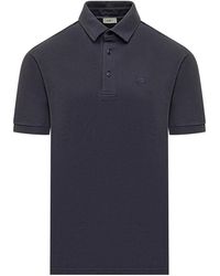 Etro - Tops ,Blauw ,Katoen Roma Fit Piqué Polo Shirt Van Katoen - Lyst