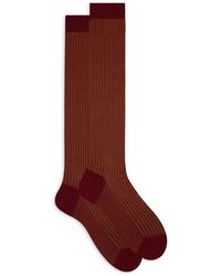 Gallo - Burgundy twin-rib cotton socks - Lyst