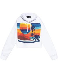 DSquared² - Hoodies & Sweatvesten ,Wit ,Katoen Sweatshirt Capsule Summer Lovers - Lyst