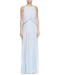 BCBGMAXAZRIA Shaina Sleeveless Pleated Gown Dress - Blauw