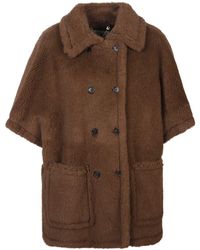 Max Mara - Jassen ,Bruin ,Leer Buttoned Pocket Jacket - Lyst