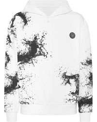 Philipp Plein - Fitness ,Wit ,Katoen Hoodie Sweatjacket Splash - Lyst