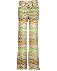 Ana Alcazar - Pantaloni eleganti verdi con motivo zigzag alluncinetto - Lyst