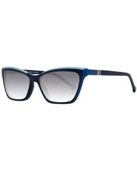 Carolina Herrera - Blaue trapezium sonnenbrille mit verlaufsgläsern - Lyst