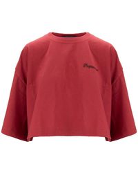 DSquared² - Tops ,Rood ,Katoen Crop T-Shirt - Lyst