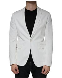 Dondup - Jassen ,Wit ,Katoen Witte Slim Fit Formele Blazer - Lyst
