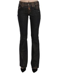 John Galliano - Jeans ,Zwart ,Denim Zwart Gewassen Mid Taille Uitlopende Denim Broek - Lyst
