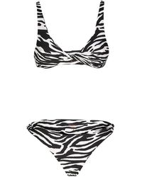 The Attico - Bikini de lycra con estampado de cebra - Lyst