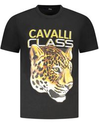 Roberto Cavalli - Tops ,Zwart ,Katoen Jaguar Head Grafisch T-Shirt - Lyst