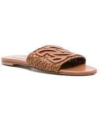 Casadei - Leather Flat Sandals - Lyst