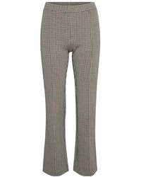Part Two - Broeken ,Veelkleurig ,Polyester Zwart Houndstooth Straight-Leg Broek - Lyst
