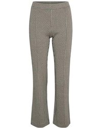 Part Two - Broeken ,Veelkleurig ,Polyester Zwart Houndstooth Straight-Leg Broek - Lyst