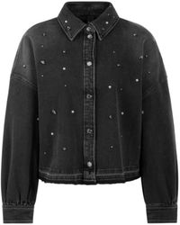 Marc Cain - Overhemden ,Zwart ,Denim Denim Shirt - Lyst