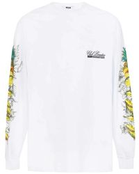 MSGM - Bedrucktes Langarm-Baumwolltop - Lyst
