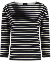 A.P.C. - Truien & Vesten ,Veelkleurig ,Katoen Gestreept Katoenen Tricot - Lyst