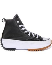 Converse - Platform Hi Top Sneakers Zwart Wit - Lyst
