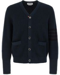 Thom Browne - Garment Dyed 4-Bar Cardigan - Lyst