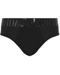Moschino - Slip in jersey stretch con banda elastica personalizzata con maxi logo nero gommato dall'effetto lucente.94%cotone 6%elastan - Lyst