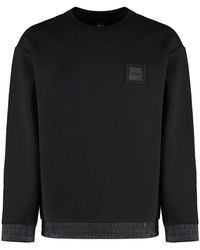 HUGO - Gerippter crew-neck-sweatshirt mit schlüsselanhänger-charme - Lyst