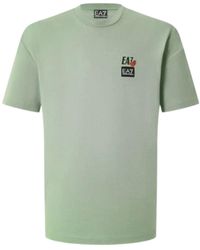 EA7 - Tops ,Groen ,Korte Mouw T-Shirt Groen - Lyst