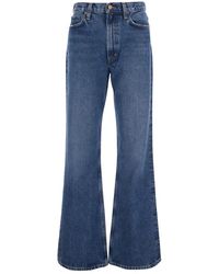 Agolde - Jeans ,Blauw ,Katoen Wijde Jeans Met Vijf Zakken En Bleekeffect - Lyst
