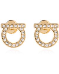 Ferragamo - Logo Stud Earrings - Lyst