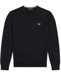 Fred Perry - Eco merinowolle v-ausschnitt pullover - Lyst