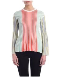 KENZO - Truien & Vesten ,Veelkleurig ,Katoen Flared Multicolour Crewneck Jumper - Lyst