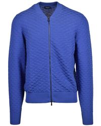 Drumohr - Jassen ,Blauw ,Katoen Cardigan Met Rits - Lyst