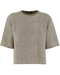 Fabiana Filippi - Minimalistische eleganz tweed strick t-shirt - Lyst