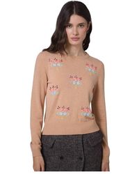 Manoush - Truien & Vesten ,Bruin ,Wol Trui Met Lange Mouwen - Lyst