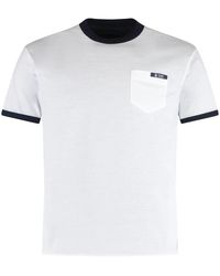 Prada - Tops ,Wit ,Katoen Omkeerbaar Katoenen T-Shirt - Lyst