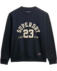 Superdry - Hoodies & Sweatvesten ,Blauw ,Katoen Vintage Athletic Crew Sweatshirt - Lyst
