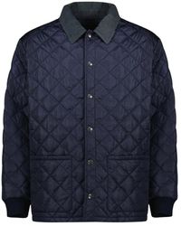 Prada - Jassen ,Blauw ,Blauwe Gewatteerde Jas, Mannen Herfst-Winter 2025 - Lyst