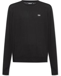 DSquared² - Truien & Vesten ,Zwart ,Katoen Trui Met Logo - Lyst