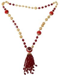 Dolce & Gabbana - Elegante Rote Kristall Anhänger Halskette - Lyst
