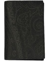 Etro - Accessoires ,Zwart ,Katoen Arnica Passport Case - Lyst