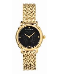 Versace - Safety pin orologio in acciaio inox - Lyst