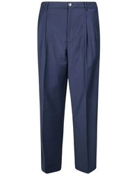 Amaranto - Broeken ,Blauw ,Wol Pantalone Over - Lyst