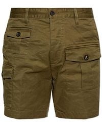 DSquared² - Korte Broeken ,Groen ,Katoen Cargo Shorts - Lyst