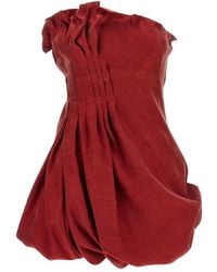 Magda Butrym - Asymmetric Pleated Silk Bubble Mini Dress - Lyst