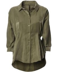 Manila Grace - Overhemden ,Groen ,Camicia Con Coulisse - Lyst
