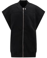 Rick Owens - Schwarzer asymmetrischer reißverschluss-sweatshirt hergestellt in italien - Lyst