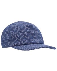 Fendi - Accessoires ,Blauw ,Denim Denim Baseball Cap - Lyst
